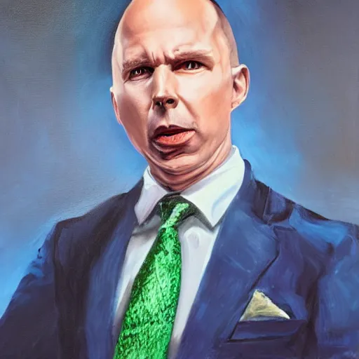Image similar to peter dutton as voldemort, oil painting