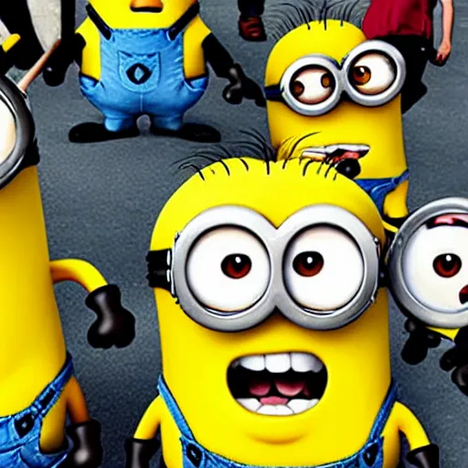 Image similar to minions characters at the hidenburg disaster.