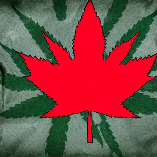 Prompt: Marijuana Country Flag in the style of the Canadian Flag