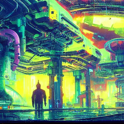 Image similar to cyberpunk kew gardens by paul lehr