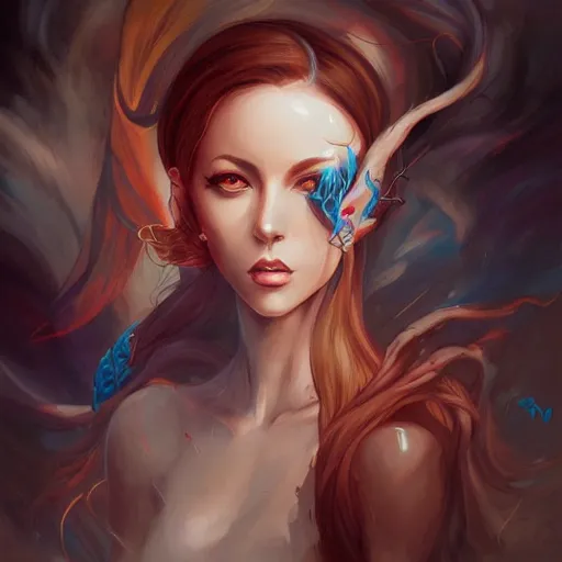 Prompt: dead inside art style of artgerm and wlop and peter mohrbacher, portrait