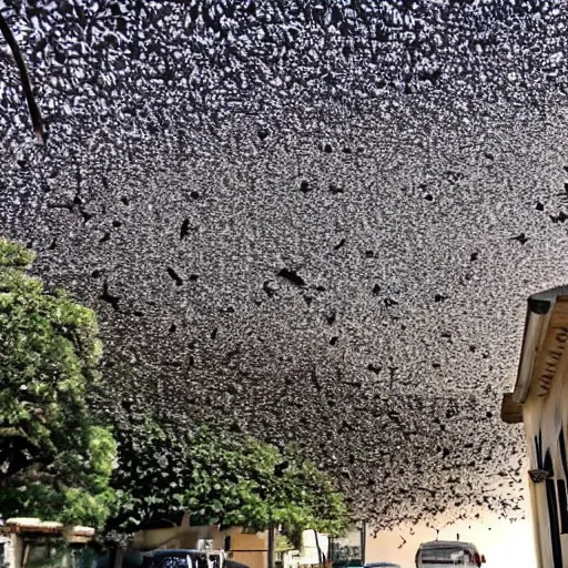 Image similar to a swarm of bugs over san antonio