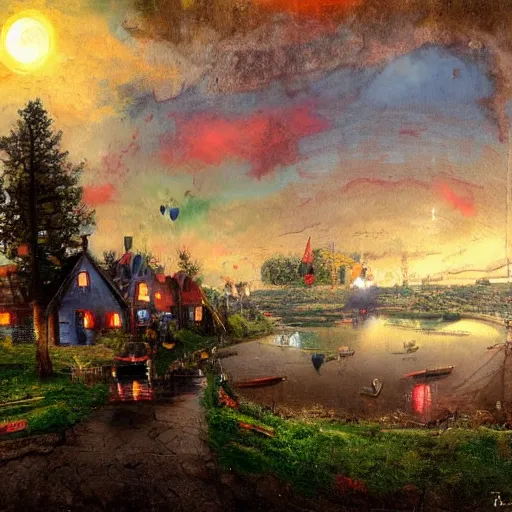 Prompt: a _ 4 _ th _ of _ july _ scene _ by _ alexander _ jansson _ - h _ 1 0 2 4 _ - n _ 9 _ - i