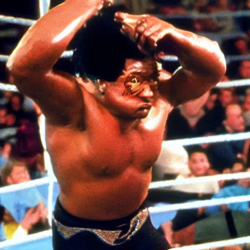 Image similar to stinkleg jones, wwf superstar. promotional photo