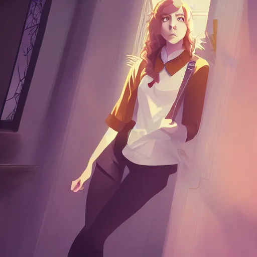 Prompt: J.K. Rowling as Hermione Granger, ambient lighting, 4k, anime key visual, lois van baarle, ilya kuvshinov, rossdraws, artstation