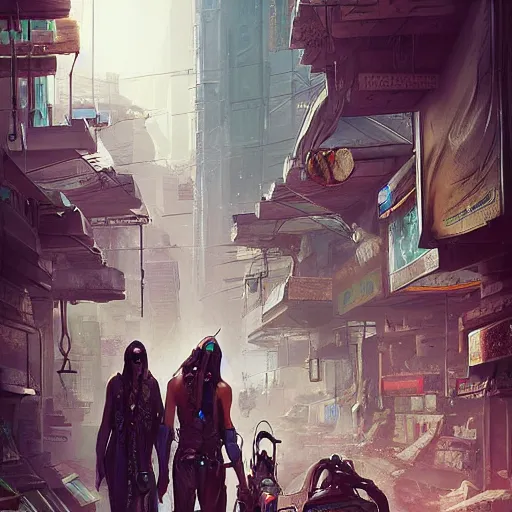 Prompt: cyberpunk Egypt crowdy street with cyborgs, muslims, elephants, indians: by Peter Mohrbacher, game character art, High Definition, high detail, 8k, Character Design, Character art, Concept art,hyperrealistic , photorealistic , hyperdetailed, athmospheric, dreamy, mystical, cinematic lights, atmospheric, 8Krealistic, wide angle, wide shot, dramatic light, trending on artstation, hyper detailed, CGsociety, hypermaximalist, golden ratio, centered image, environmental key art, octane render, weta digital, ray trace, lifelike
