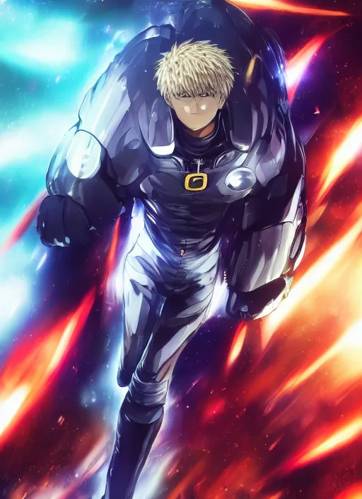 Image similar to A full portrait photo of real-life genos one punch man, f/22, 35mm, 2700K, lighting, perfect faces, award winning photography.