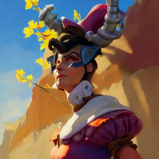 Image similar to greg manchess portrait painting of partially armored alice in wonderland as overwatch character, wacky, medium shot, asymmetrical, profile picture, organic painting, sunny day, matte painting, bold shapes, hard edges, street art, trending on artstation, by huang guangjian and gil elvgren and jesper ejsing