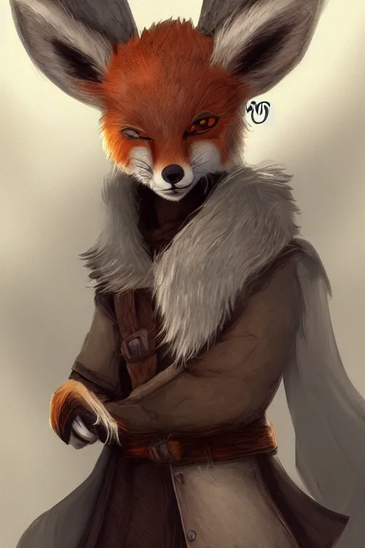 Image similar to an anthropomorphic medieval fox with a fluffy tail, backlighting, trending on artstation, digital art, furry art, trending on furaffinity, fantasy art, by kawacy