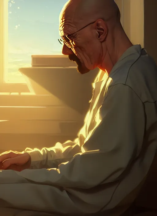 Prompt: breaking bad, soft natural light, intricate, key visual, conceptart, ambient lighting, highly detailed, digital painting, artstation, sharp focus, by makoto shinkai, akihiko yoshida, greg manchess, dreamworks, ghibli, award winning