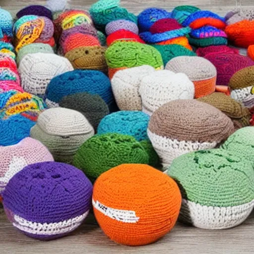 Prompt: world where everything is crocheted yarn