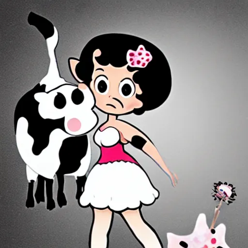 Image similar to betty boop and her lovable cow