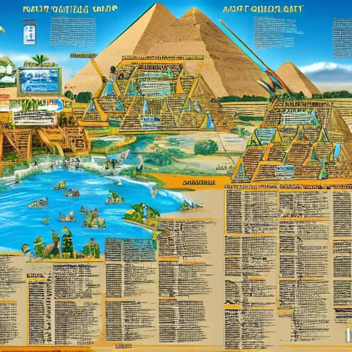 Image similar to ancient egyptian pyramids waterpark map, hieroglyphics