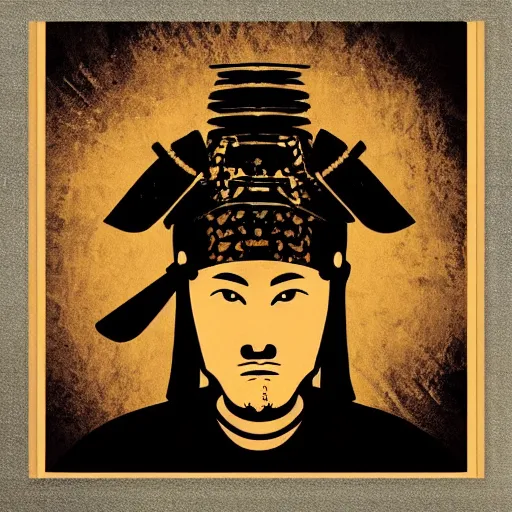 Image similar to samurai helmet, album art, poster, cover art