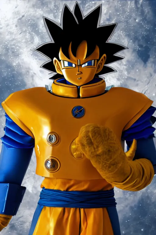 Prompt: high detail photography of saiyan space armor.