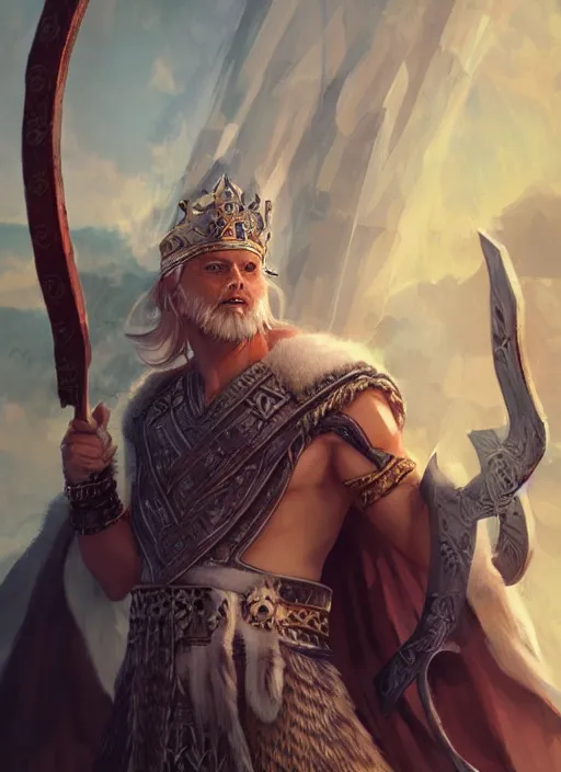 Image similar to king of gods odin, cg original, by wlop