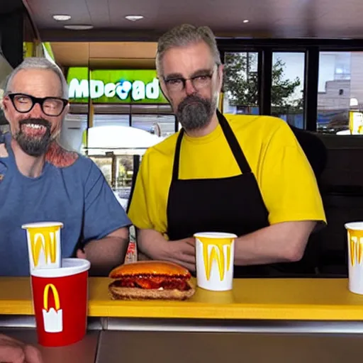 Prompt: Gordon Freeman and Gman eat at McDonalds