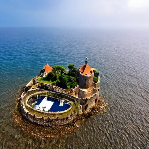 Image similar to castle half submerged in the sea