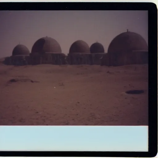 Image similar to polaroid photo of tatooine