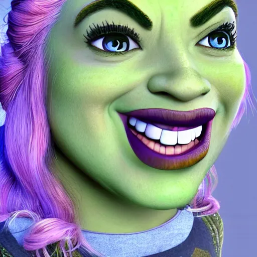 Image similar to nmargot robbie shrek mashup