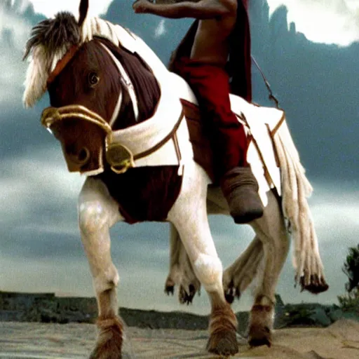 Image similar to moviestill of kanye as a centaur in sinbad movie