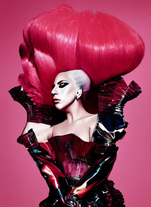 Image similar to lady gaga by nick knight, vogue magazine, award winning, photoshoot, dramatic, red weapon 8 k s 3 5, cooke anamorphic / i lenses, highly detailed, cinematic lighting