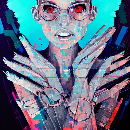 Prompt: palette knife glitch artwork of a cybernetic princess, sharp focus, by james jean, by rossdraws, frank franzzeta, sakimichan, mcbess, rutkowski
