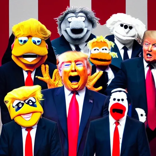 Image similar to donald trump as an angry muppet!!!!!