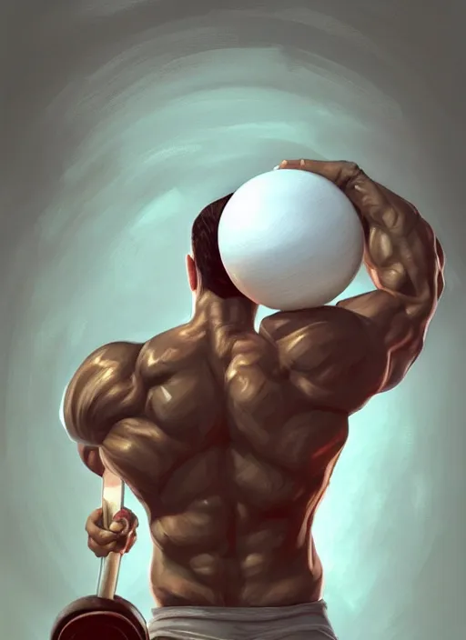 Image similar to gigachad luigi lifting sphere weights by ilya kuvshinov, super mario bros symmetrical face concept art, hyper realistic, intricate, elegent, highly detailed, digital painting, concept art, smooth, sharp, focus, illustration, art by artgerm and greg rutkowski and alphonse mucha, artstation