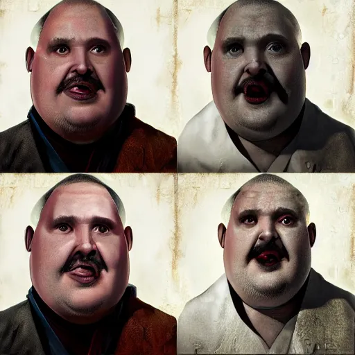 Image similar to hyperrealistic mixed media image of a morbidly obese dr. strange, stunning 3 d render inspired art by istvan sandorfi and greg rutkowski, perfect facial symmetry, realistic, highly detailed attributes and atmosphere, dim volumetric cinematic lighting, 8 k octane extremely hyper - detailed render, post - processing, masterpiece,