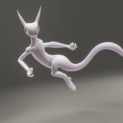 Image similar to mewtwo, photorealistic, high details, 8 k, sharp focus, octane render, volumetric light