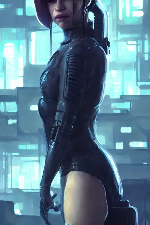 Prompt: Emilia Clarke in a Cyberpunk Outfit, anatomy, only two hands, highly detailed, digital painting, artstation, concept art, smooth, sharp focus, illustration, Unreal Engine 5, 8K, art by art by artgerm and greg rutkowski and edgar maxence