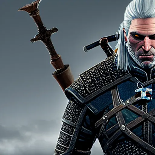 Image similar to Geralt of Rivia giving a thumbs up