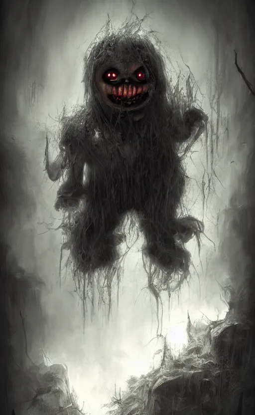 Image similar to a scary boo from mario, dark fantasy photorealistic concept art, trending on art station, stunning visuals, creative, cinematic, ultra detailed