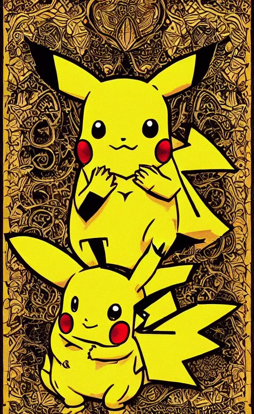 Image similar to amazing detailed intricate pikachu art. hq.