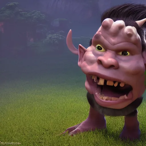 Prompt: portrait of funny troll, unreal engine render, volumetric light, high détail