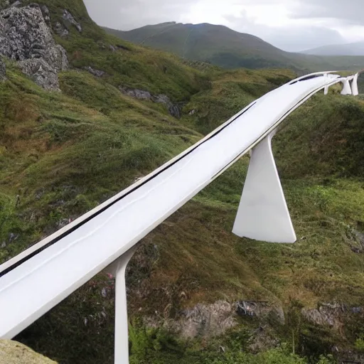 Prompt: the bridge to asgard, rainbow spectral bridge made from a large selenite