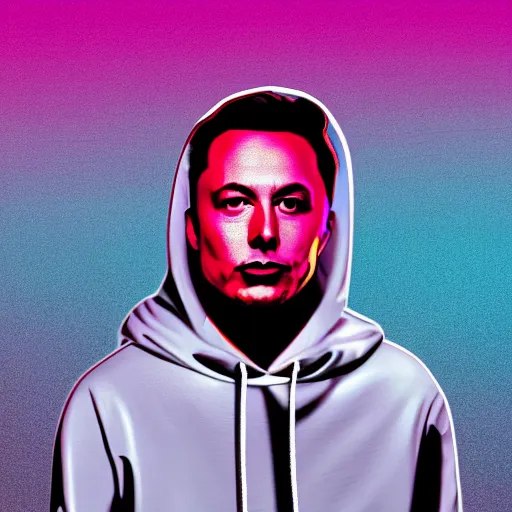 Prompt: vector elon musk in hoodie, portrait, vaporwave, synthwave, neon, vector graphics, cinematic, volumetric lighting, f 8 aperture, cinematic eastman 5 3 8 4 film, photorealistic