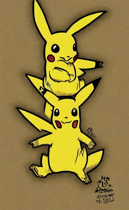 Image similar to amazing detailed intricate pikachu art. hq.