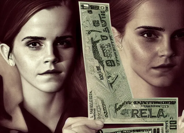 Prompt: emma watson on the american dollar bill