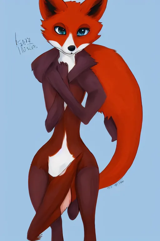 Image similar to a fox fursona, trending on artstation, by kawacy, furry art, digital art