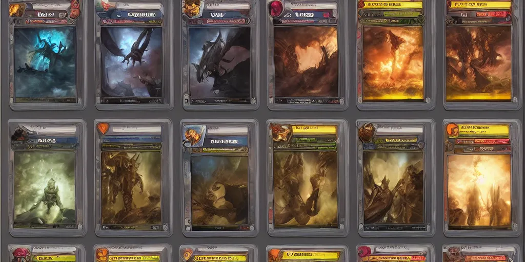 Image similar to professional empty and fantasy graphic template for a trading card game and editable in photoshop, high details, high resolution, magic the gathering style