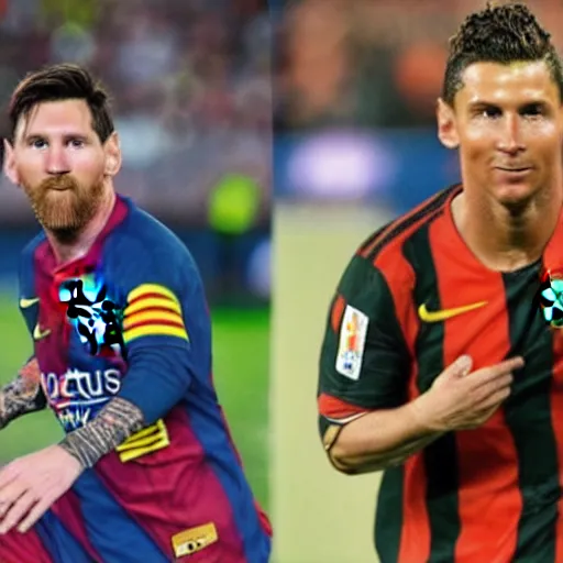 Image similar to messi with the face of ronaldo