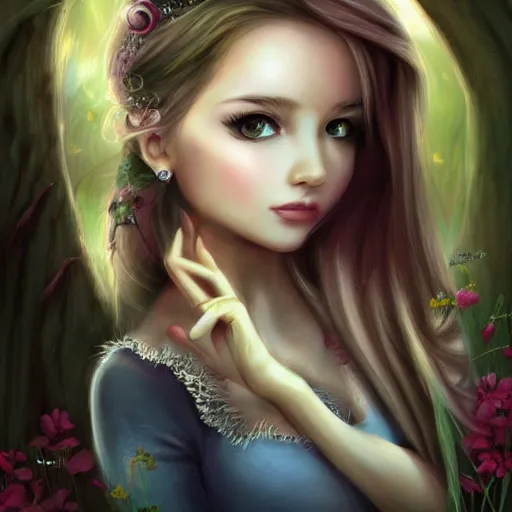 Image similar to realistic beautiful gorgeous natural cute, fantasy, elegant, lovely, princess girl, art drawn full hd, 4 k, highest quality, in artstyle by professional artists wl