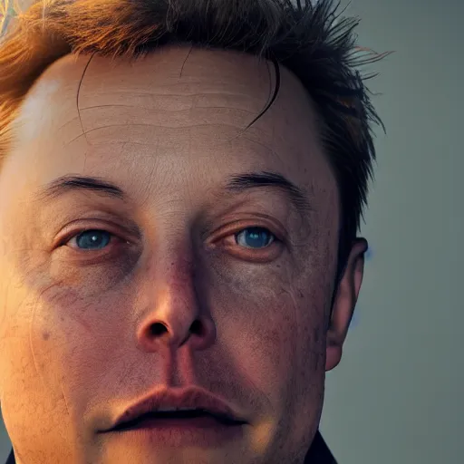 Image similar to portrait of elon musk as a homeless person, ultra realistic photography, highly detailed, photorealistic, octane render, 8 k, unreal engine