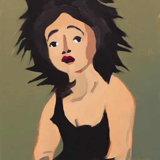 Image similar to hedgehog lady in the style of michael carson