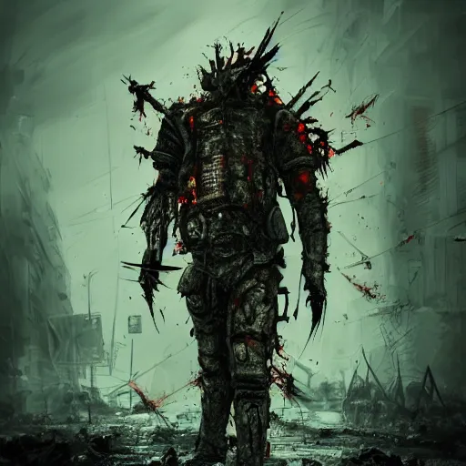 Image similar to angry zombie riot gear, full body portrait, horror core, apocalyptic, feeling of grimdark, sharp focus, fiction, hyper detailed, digital art, trending in artstation, cinematic lighting, studio quality, smooth render, unreal engine 5 rendered, octane rendered, art style and nixeu and wlop and krenz cushart