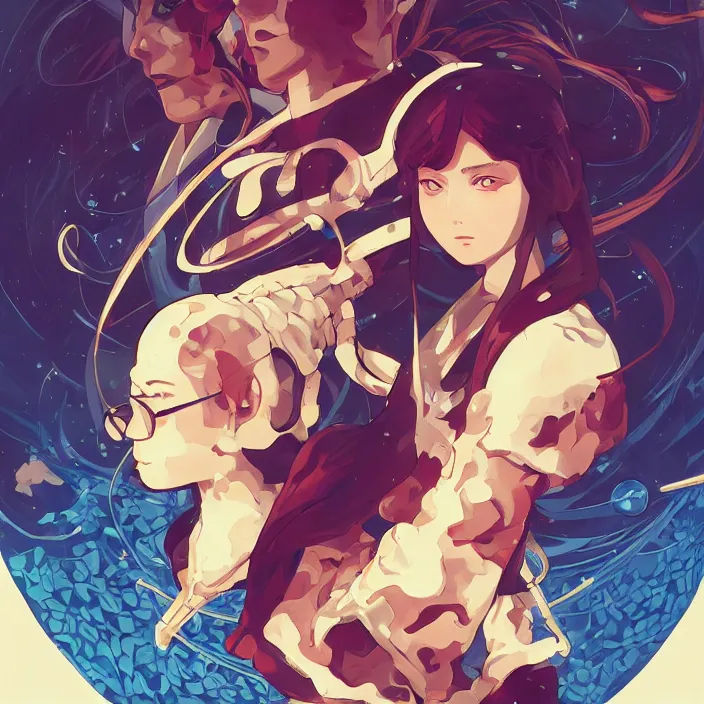 Prompt: anime portrait pokemon, futuristic science fiction, mucha, hard shadows and strong rim light, art by jc leyendecker and atey ghailan and sachin teng