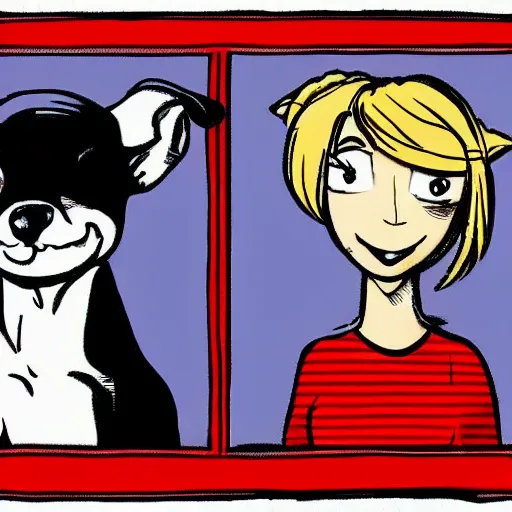 Image similar to pixie and brutus from pet foolery, comics style, computer art, high detail