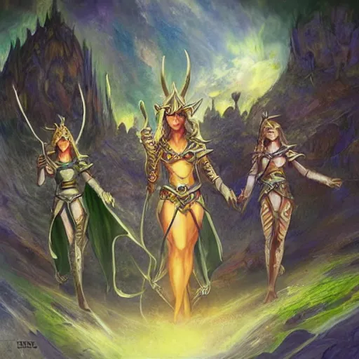 Image similar to llanowar elves, fantasy art